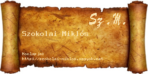 Szokolai Miklós névjegykártya