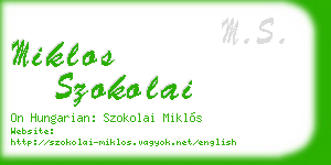 miklos szokolai business card