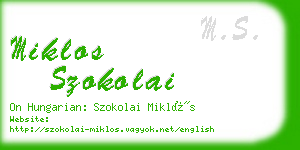 miklos szokolai business card